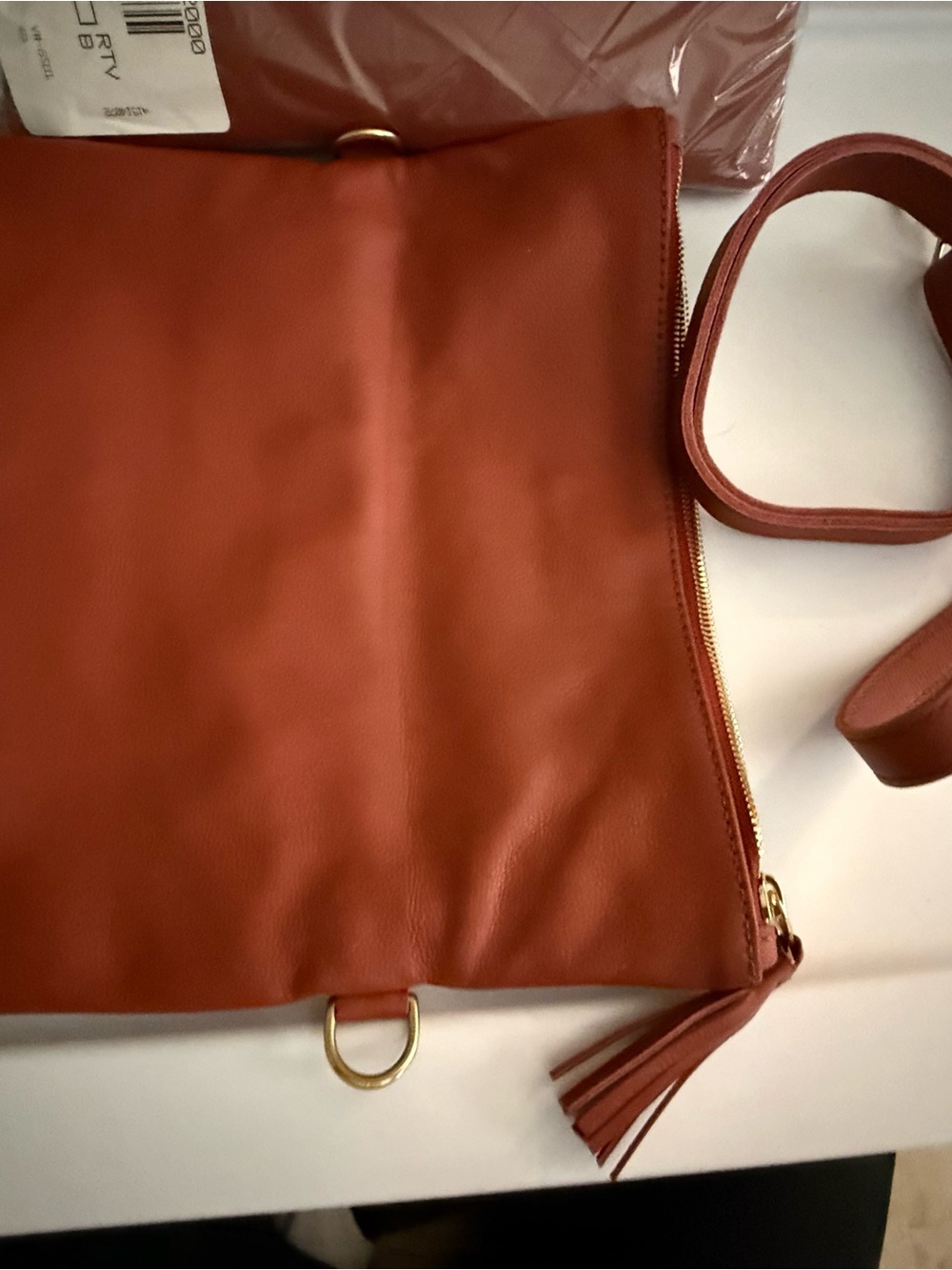 2 X’s Convertible Crossbody Clutch in Rust - Picture 4 of 4